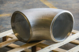 aluminium pipe bent at an angle