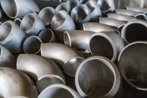 a big collection of aluminium pipes