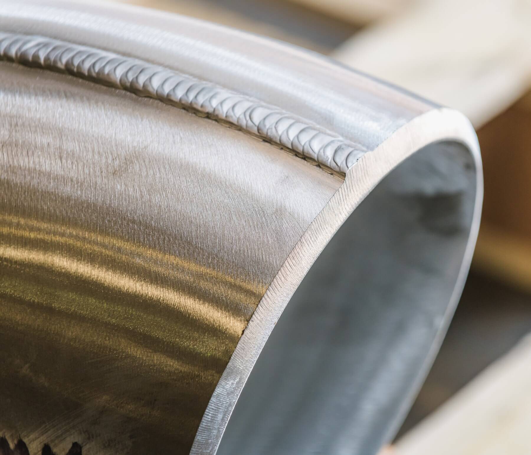 close up of an aluminium pipe