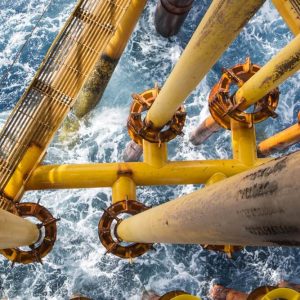 aluminium pipes on an oil rig