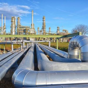 aluminium pipes in a gas factory